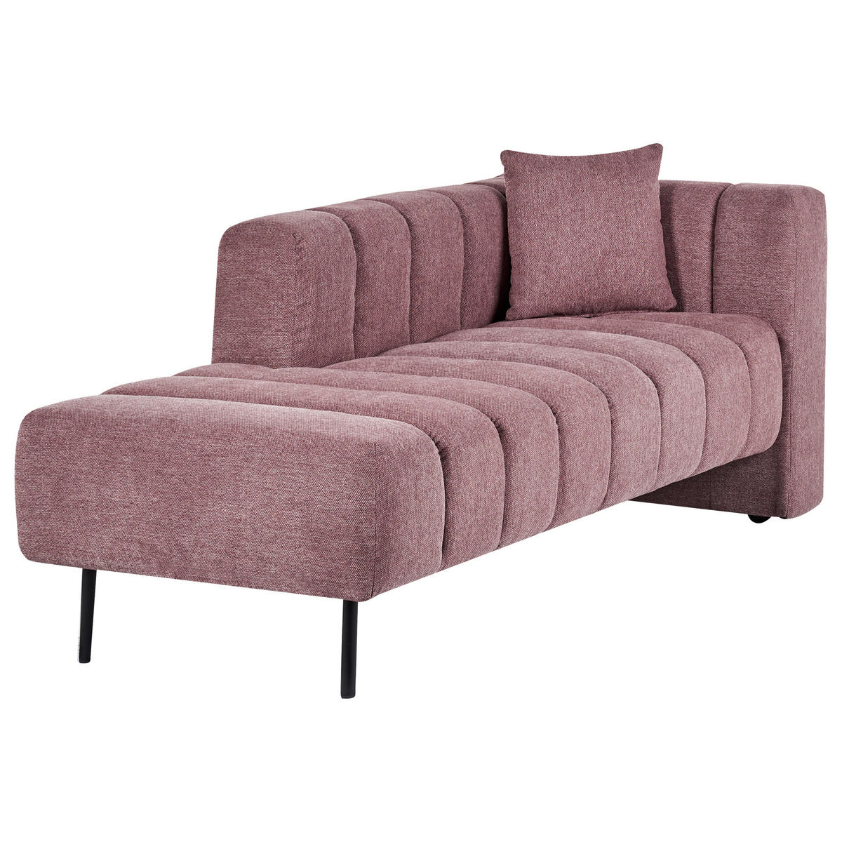 CHAISELONGUE-RECHTSSEITIGE Stoff Rosa Lannils - Pink/Schwarz, Textil (173/73/79cm) - Beliani