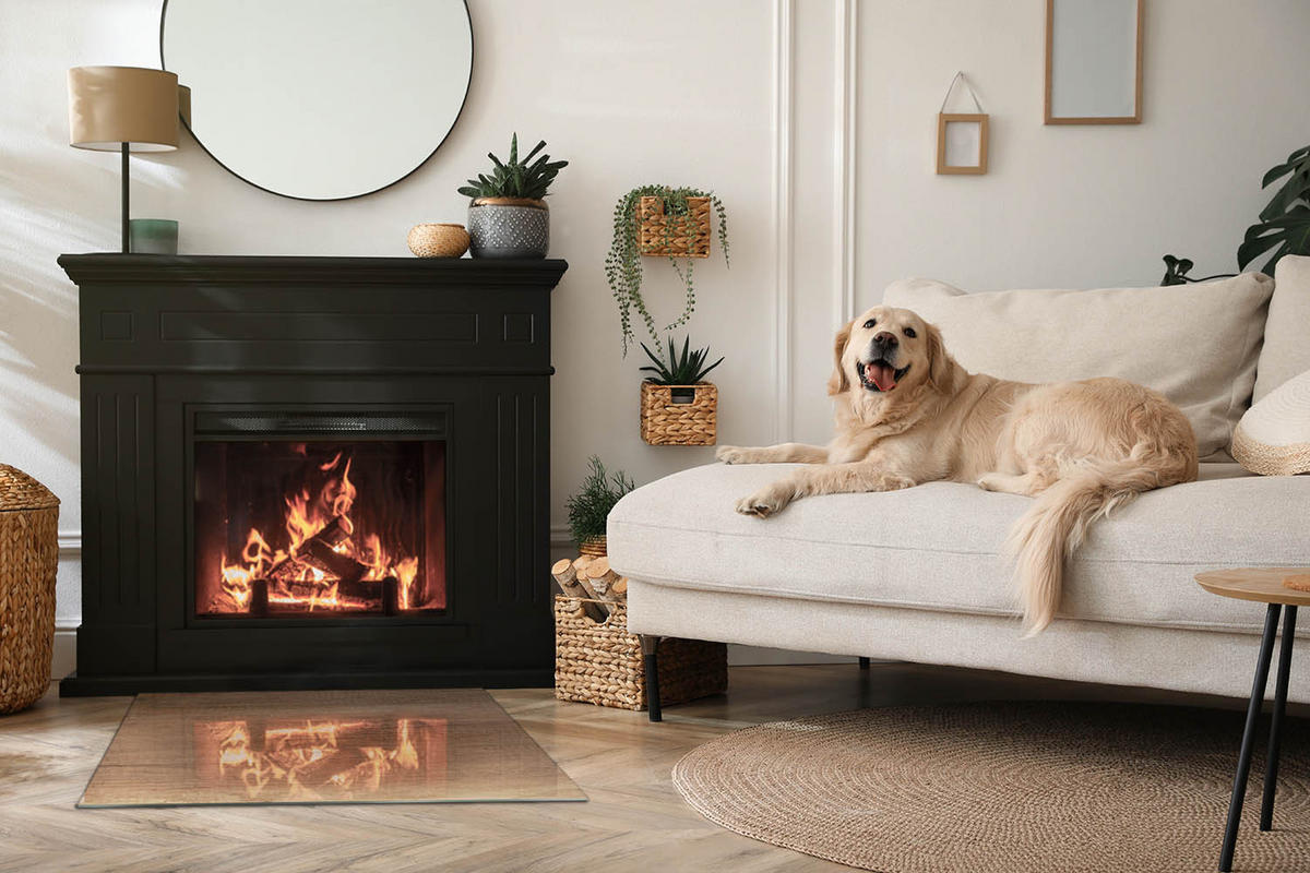 GLASPLATTE für Kamin 80x60 cm Braun - Braun, Glas (80/60/0.4cm) - ArtPrintCave