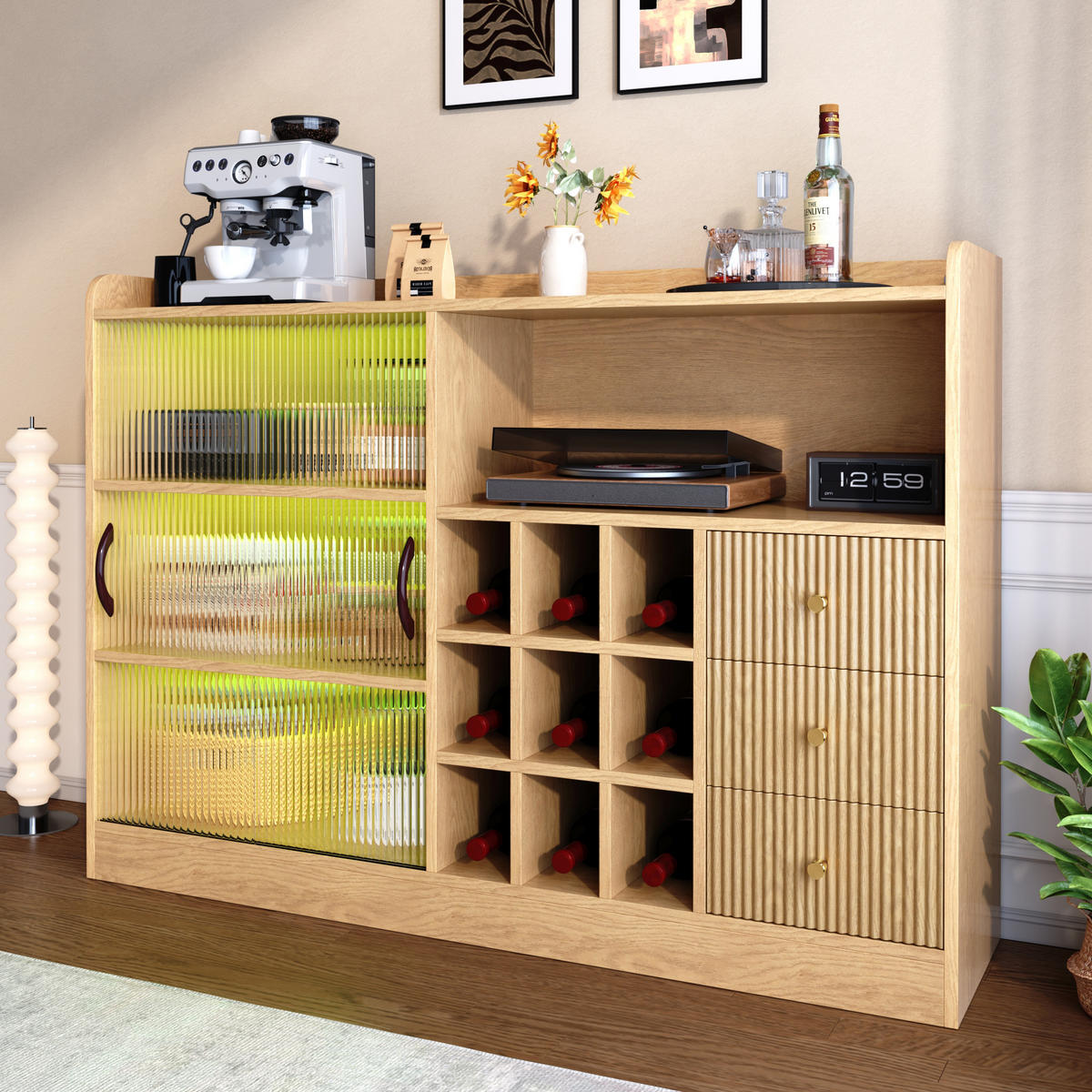 GESCHIRRSCHRANK Naturfarben 120/30/85 - Naturfarben, Holzwerkstoff (120/85/30cm)