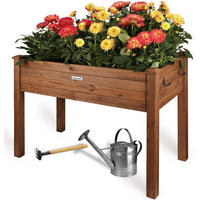 HOCHBEET aus Holz für Garten & Balkon, rechteckig mit Vlies-Folie - Braun, Holz (100/75/50cm) - needs&wants