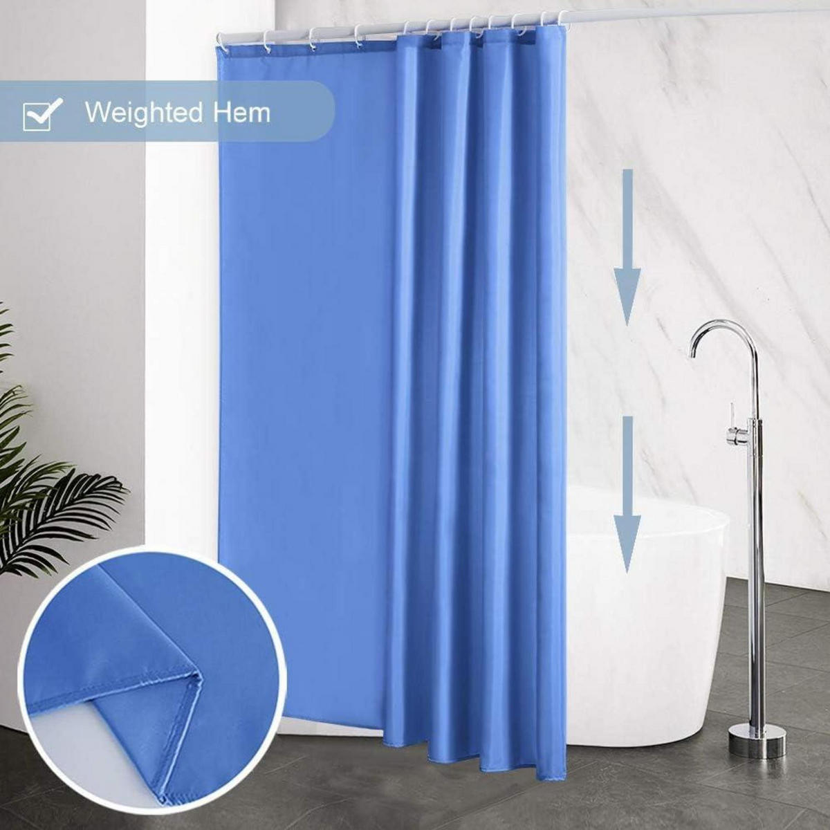 DUSCHVORHANG Blau 180 x 200 cm - Blau, Textil (180/200cm)