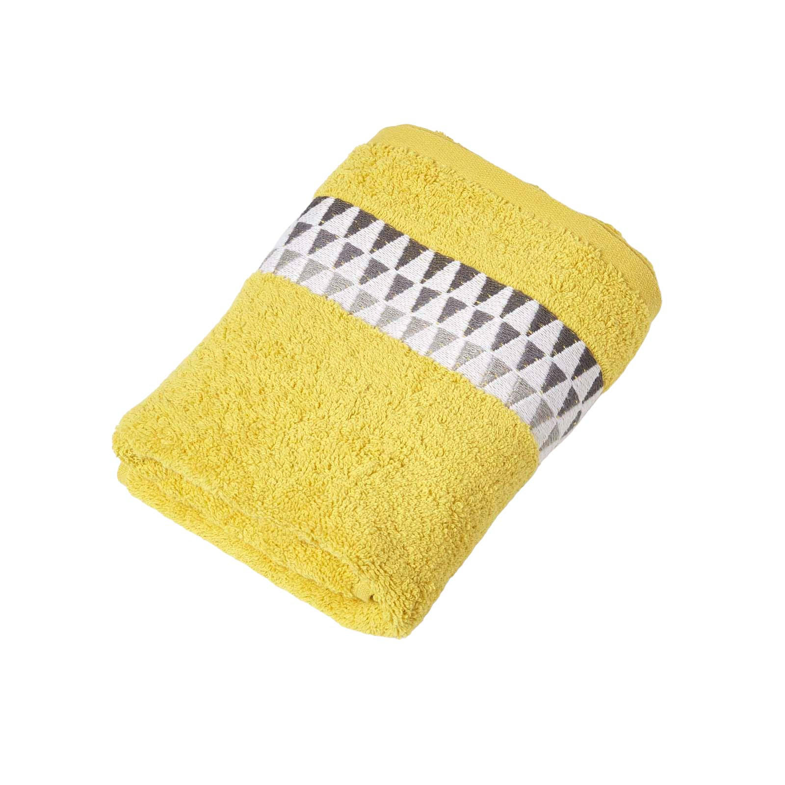 HANDTUCH Geometric senfgelb - Currygelb, Textil (50/90cm) - Homescapes