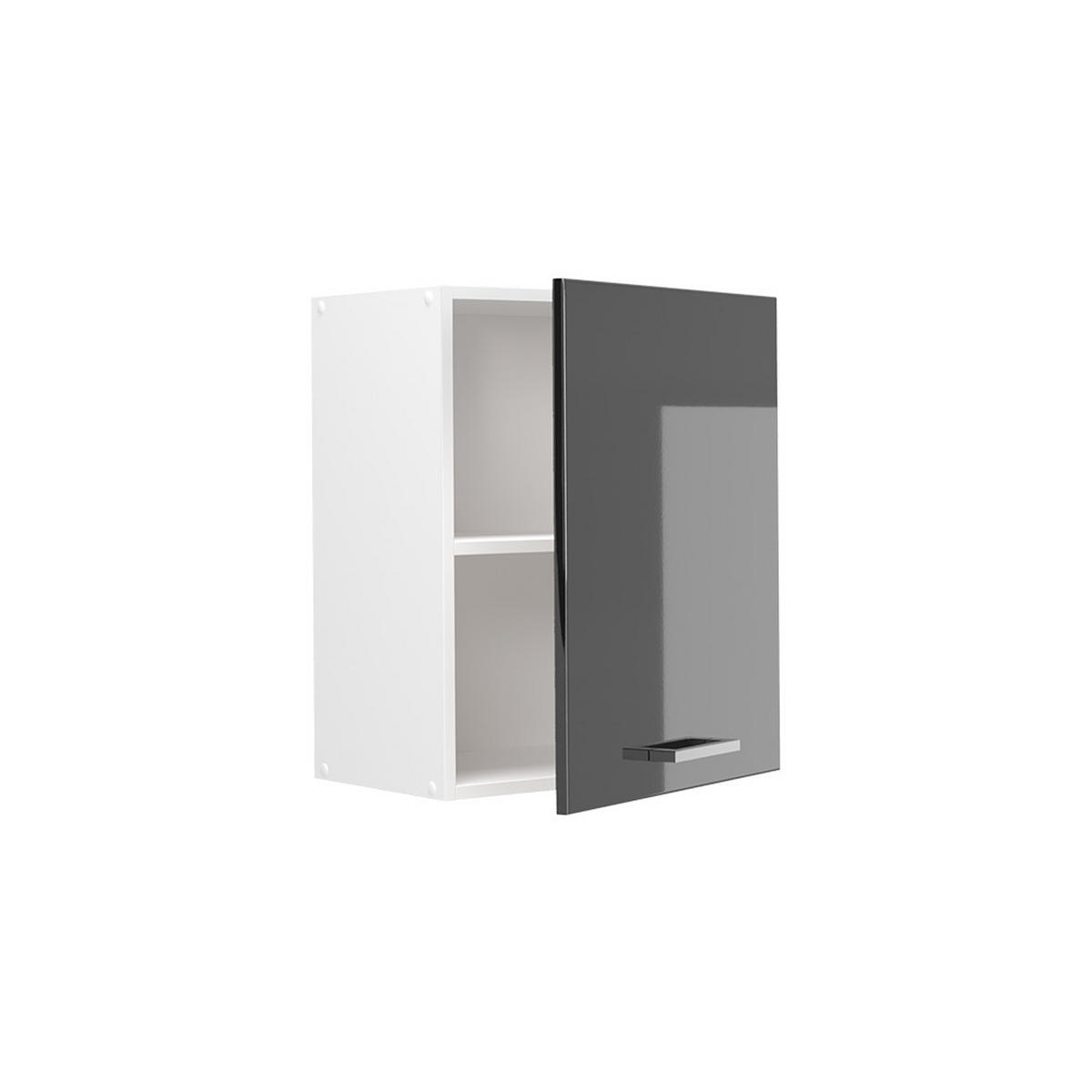 HÄNGESCHRANK R-Line, Anthrazit Hochglanz/Weiß, 50 cm - Anthrazit/Weiß, Holzwerkstoff (50/60/31cm) - Vicco