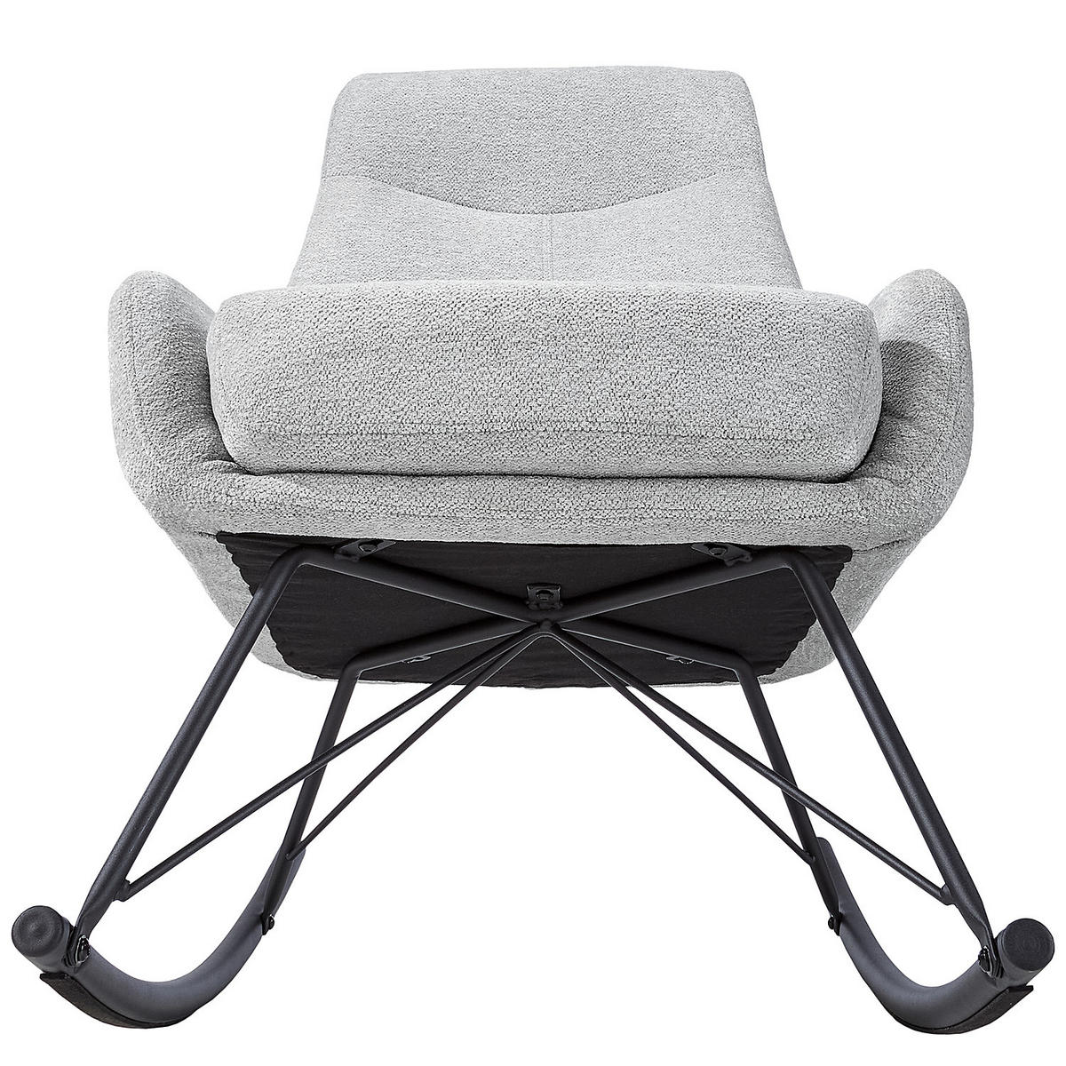 SCHAUKELSTUHL - Grau - Chenille - Eisen - 63 x 98 x 98 cm - Hellgrau/Schwarz, Textil/Metall (63/98/98cm) - home24