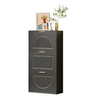 SCHUHSCHRANK 60/114/24 cm Schwarz aus MDF und Spanplatte mit Kippsicherung - Schwarz, Holzwerkstoff (60/114/24cm) - OKMYHOME