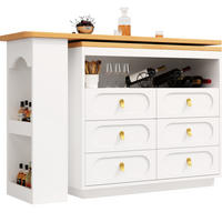 ESSZIMMERSCHRANK aus MDF 137-203x39x90cm in Weiß mit 360° Dreh - Weiß, Holzwerkstoff (203/90/39cm) - Modfu