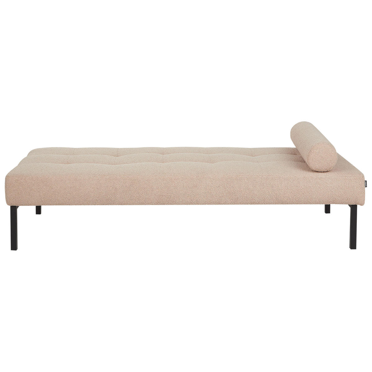 ČALOUNĚNÉ LEHÁTKO CHAISE LONGUE Bouclé Béžové Chinon - černá/béžová, textil (178/41/73cm) - Beliani