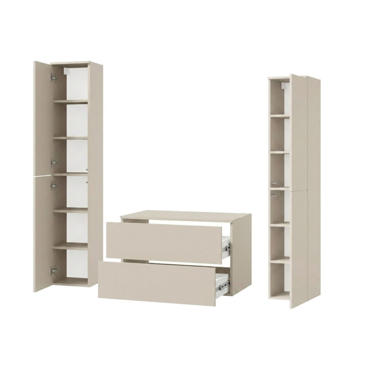 BADMÖBEL-SET Color Kaschmir 3-Teilig (2S 80 + 2D 160 X2) - Kaschmir, Holzwerkstoff (140/160/45cm) - mzm24