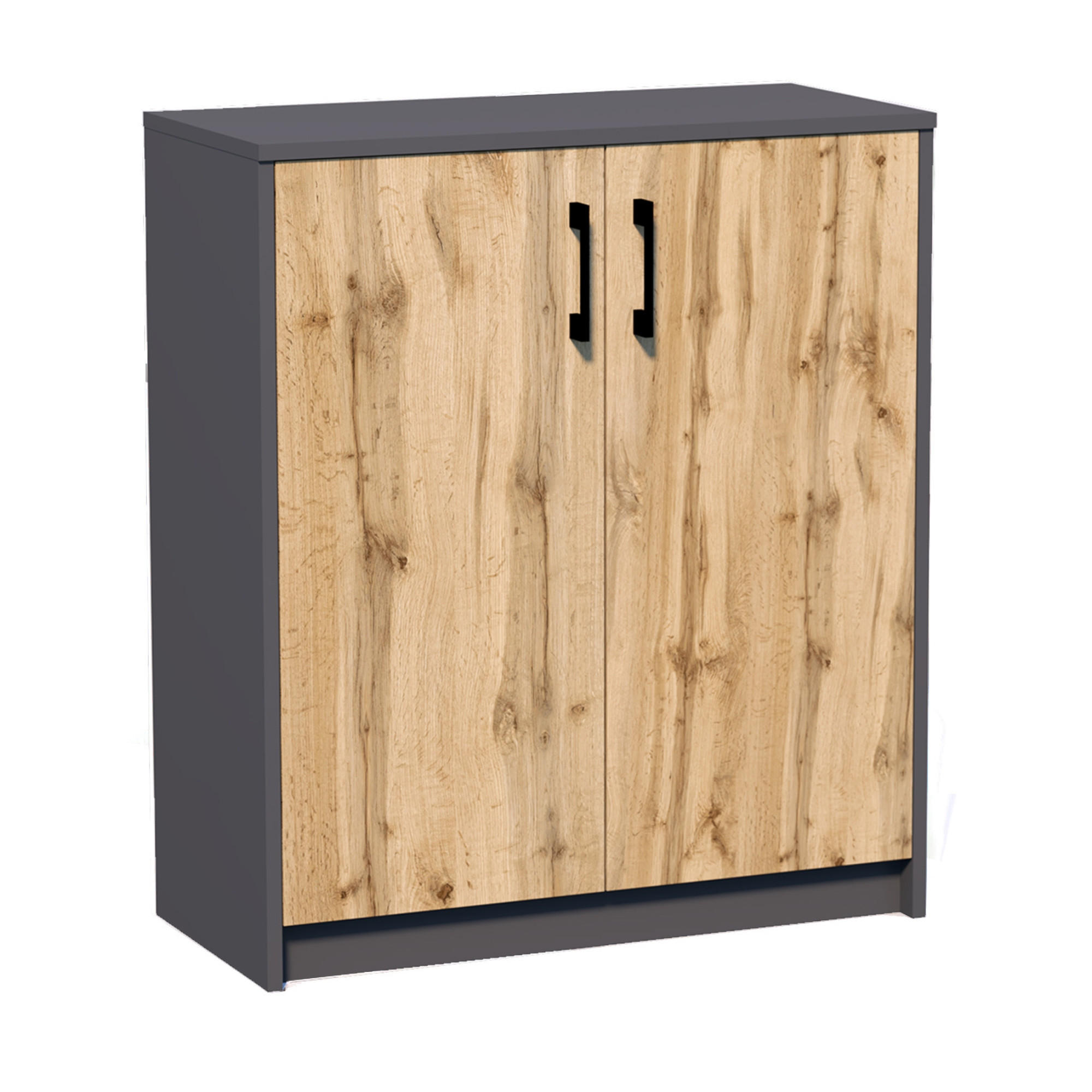 KOMMODE 74cm breit in Graphit-Eiche - Eichefarben/Graphitfarben, Holz (35/85/74cm) - Home Collective