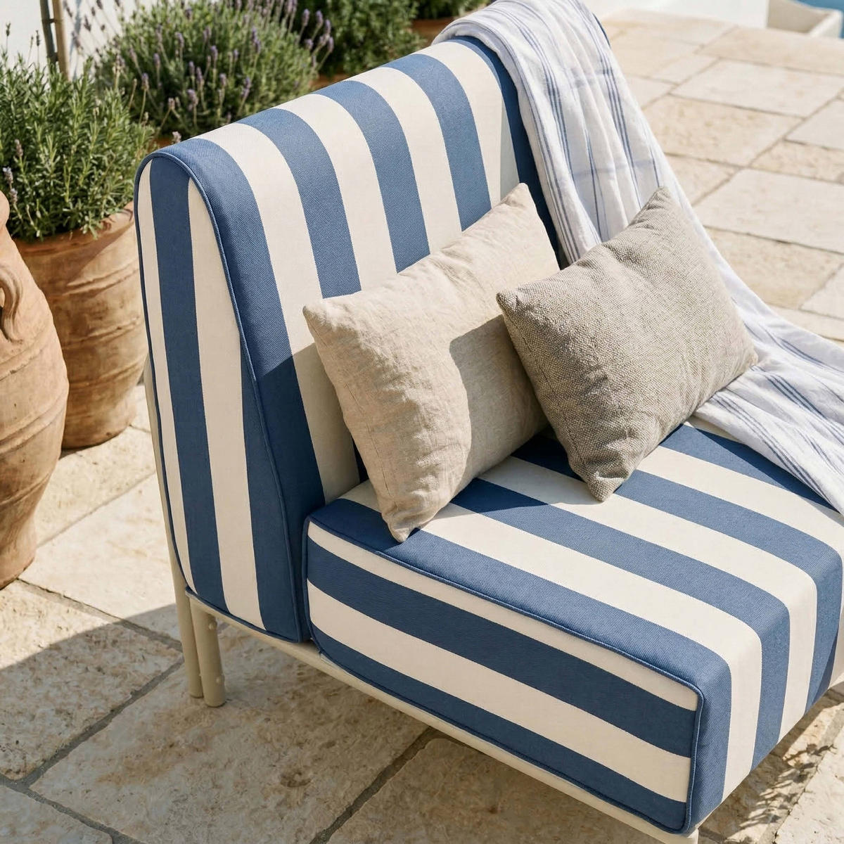 SESSEL, Pazifikblau - Blau, Textil (80/78/72cm) - Oviala