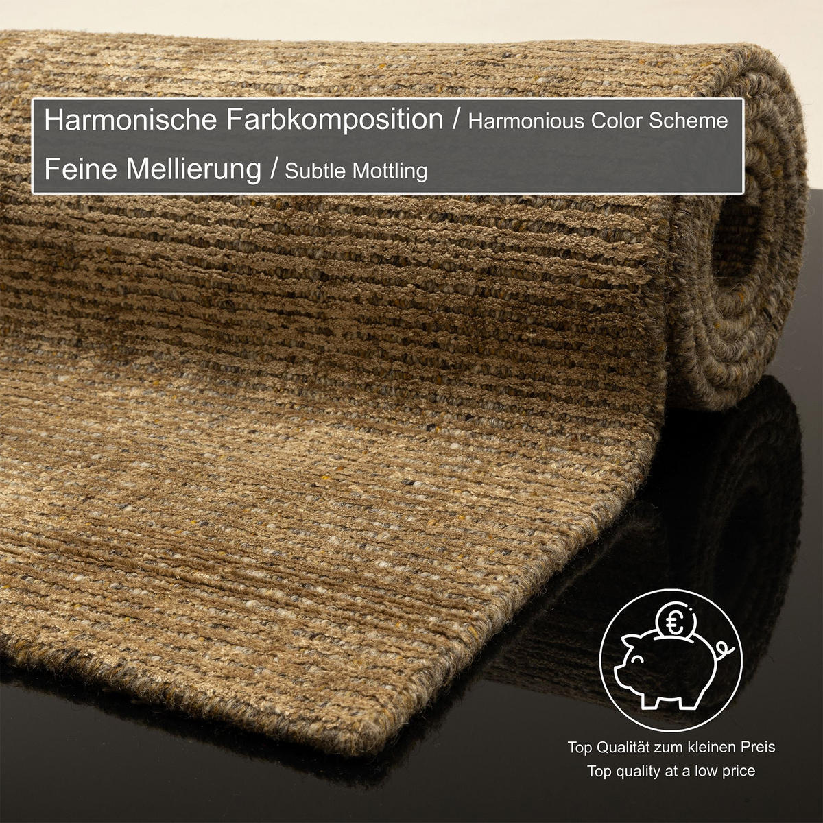 HANDWEBTEPPICH Venus 240x340 cm - Goldfarben, Textil (240/340cm) - THEKO