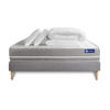 BETT Actiflex touch Taschenfederkern 160 x 200 cm h1 - Kit Bettgestell Grau - Mit Kissen und Bettdecke - Beige/Grau, Holz/Textil (160/200cm) - ACTISOM
