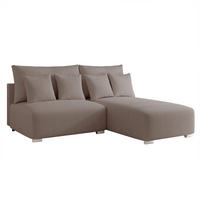 ECKSOFA ELVO mit Schlaffunktion und Bettkasten Dunkelbeige - Taupe, Holzwerkstoff/Kunststoff (208/190cm) - Idohome