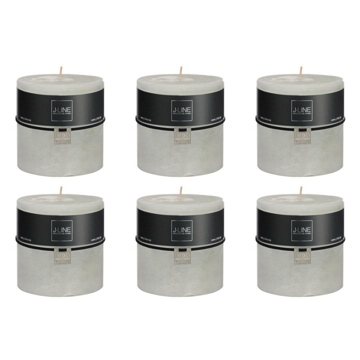 DUFTKERZE ZART - Grün - 64 Std. - 6er set - Grün, Paraffin (10/10cm) - J-Line