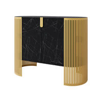 KOMMODE Fikoli Gold - Goldfarben/Schwarz, Holzwerkstoff/Metall (120/90/40cm) - MIRJAN24