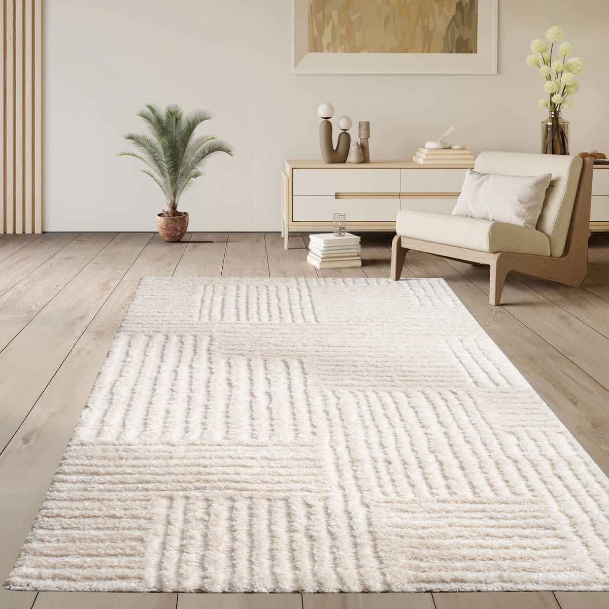 HOCHFLORTEPPICH 240/330 cm Palma 334 - Weiß, Textil (240/330cm) - Paco Home