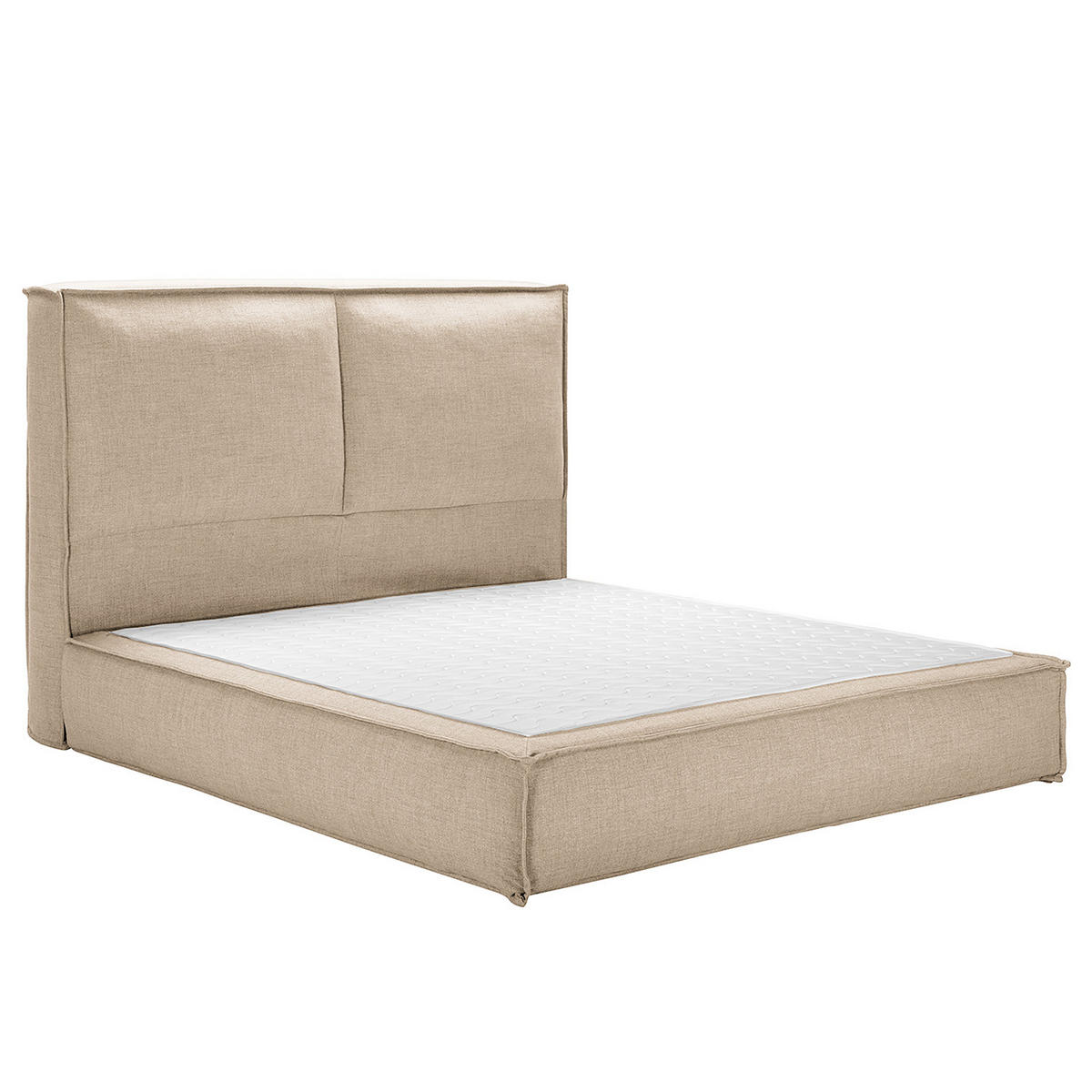 BOXSPRINGBETT mit Kopfteil - Premium - Beige, Textil (180/200cm) - home24