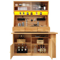 BUFFET LED Glas Türen Naturbraun - Naturfarben, Glas (137/177.7/74cm) - FLIEKS