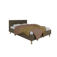 POLSTERBETT ALMORE 140x200cm Elegantes Polsterbett für modernen Wohnstil , Taschenfederkernmatratze LIORA(19cm), braun - Braun, Holz (140/200cm) - Panda Möbel