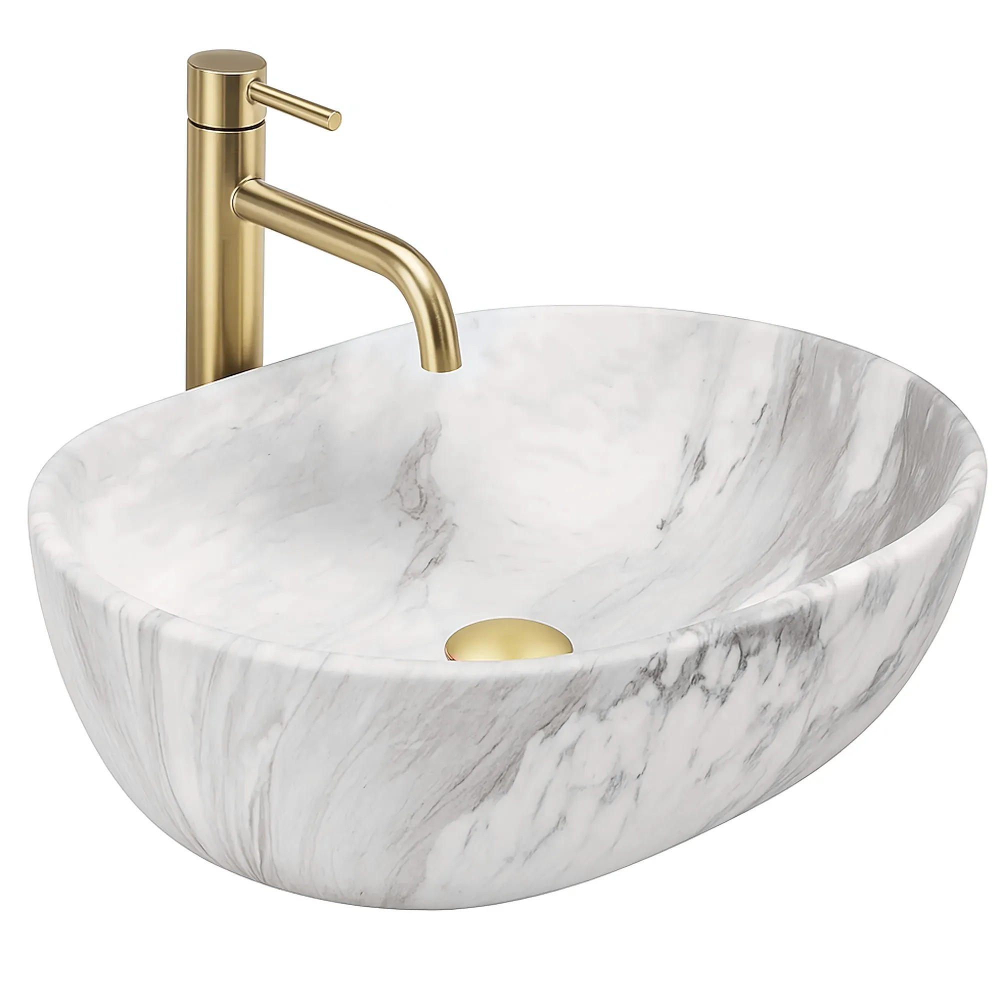 AUFSATZWASCHBECKEN Rea Amelia Ash Matt - Beige, Keramik (34.5/13.5/48cm) - REA