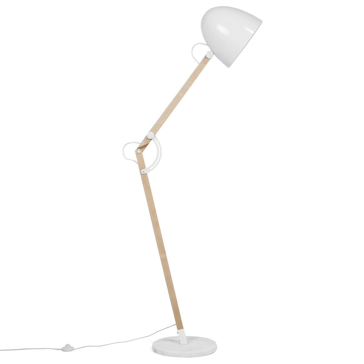 STEHLAMPE Hetton 35/35/175 cm - Weiß, Holz (35/35/175cm) - Beliani