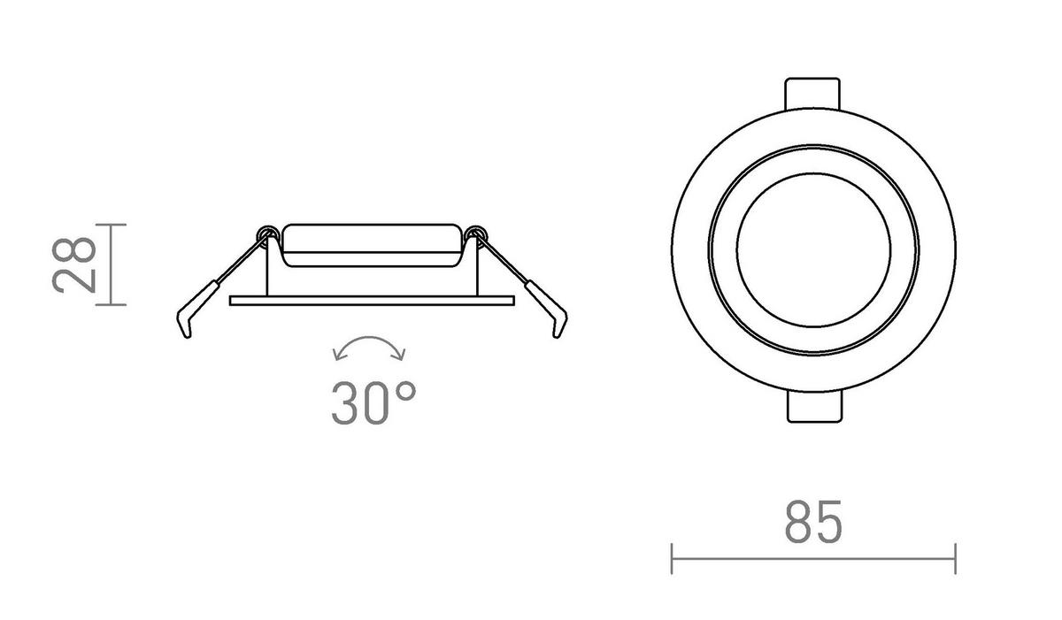 EINBAULEUCHTE JADE DIMM TO WARM Schwarz 6 W - Schwarz, Metall (84/84/12cm) - Rendl