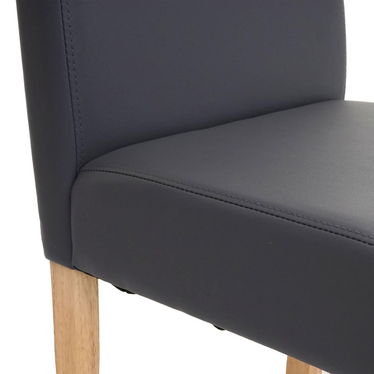 ESSZIMMERSTUHL 2er-Set klassisch und zeitlos 90x43x56cm Sitzhöhe 45cm Kunstleder helle Beine Grau matt - Grau, Kunststoff (43/90/56cm) - CHEFGASTRO