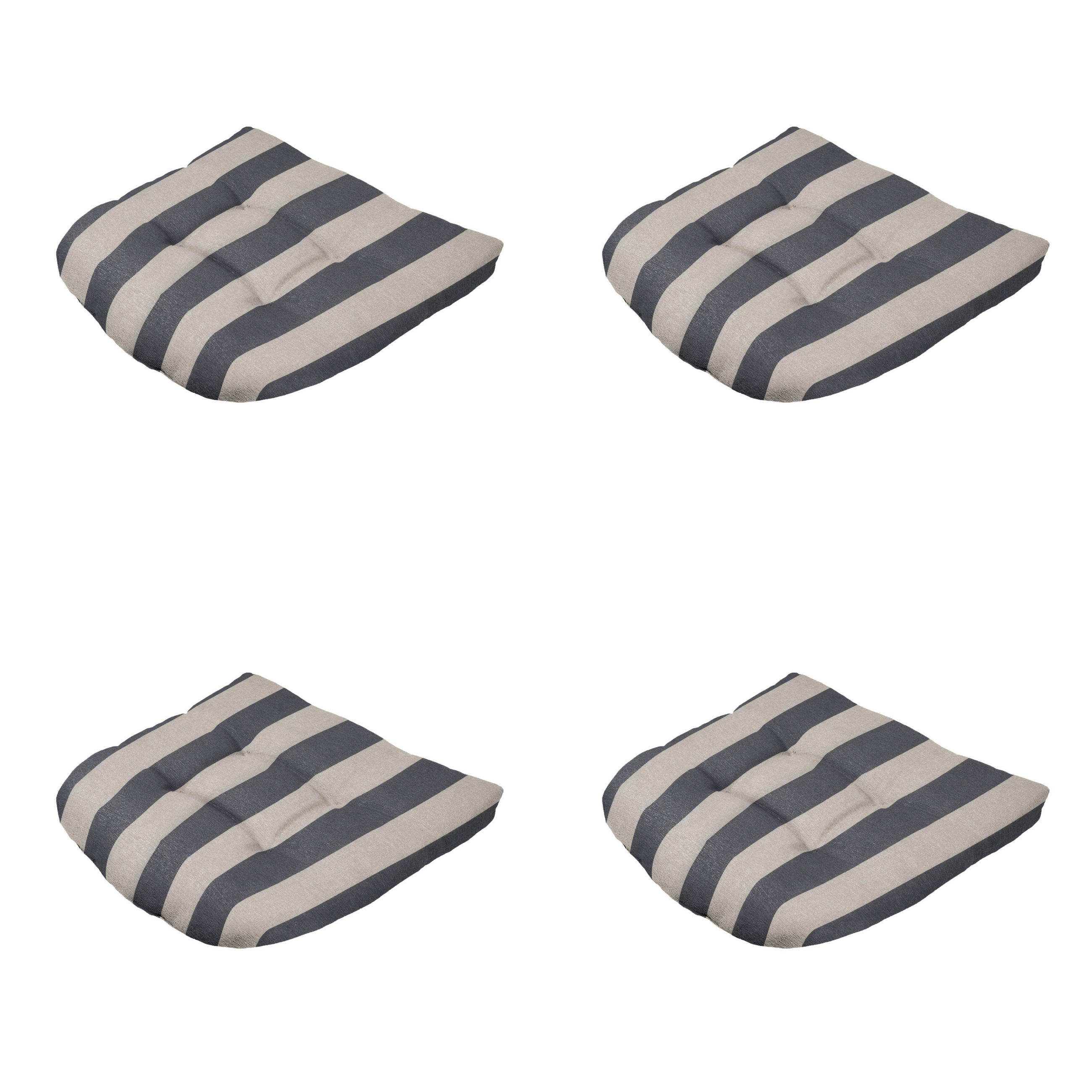 SITZKISSEN Amora - Grau - 46/46/6 cm - 4er-Set - Grau, Textil (46/6/46cm) - Madison