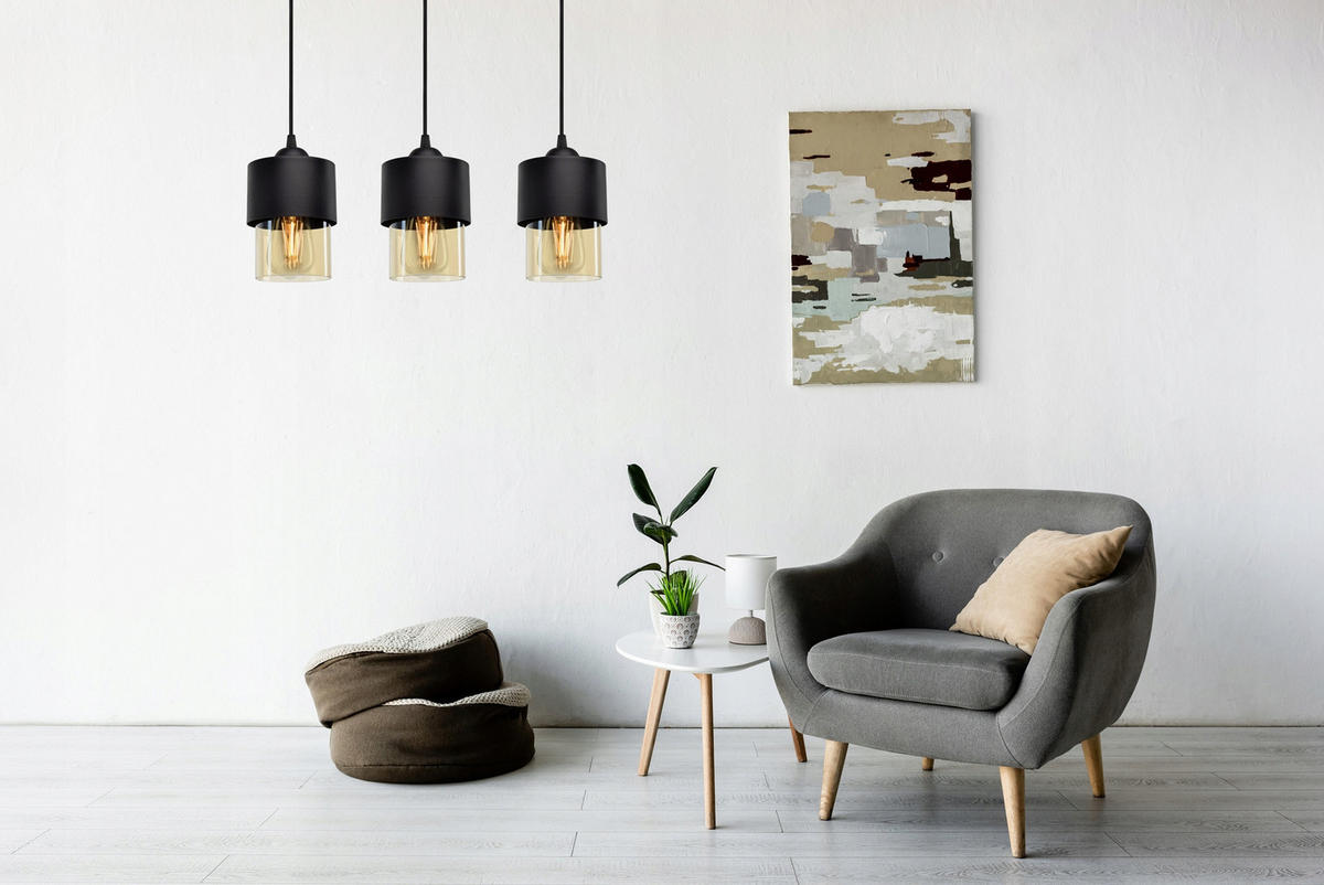 PENDELLEUCHTE Hege - Transparent/Schwarz, Glas/Metall (12/55/80cm) - kiki design