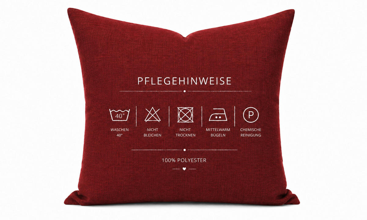 KISSENBEZUG Leinenoptik 50/50 cm Bordeaux - Bordeaux, Textil (50/50cm) - TiborTex