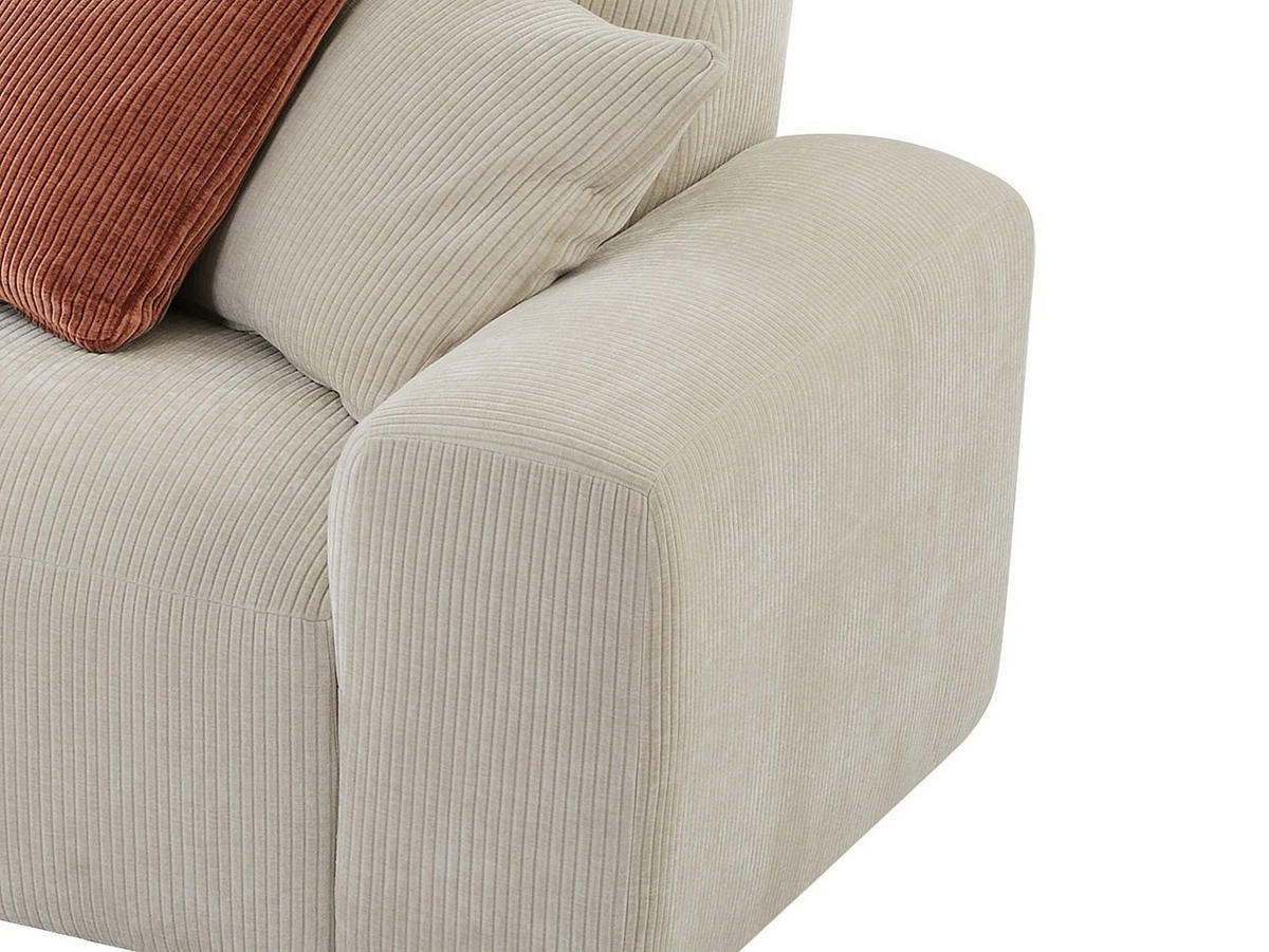 SOFA - 6 Personen - samt - beige Tirono - Beige, Kunststoff/Textil (325/80/165cm) - Vente-Unique