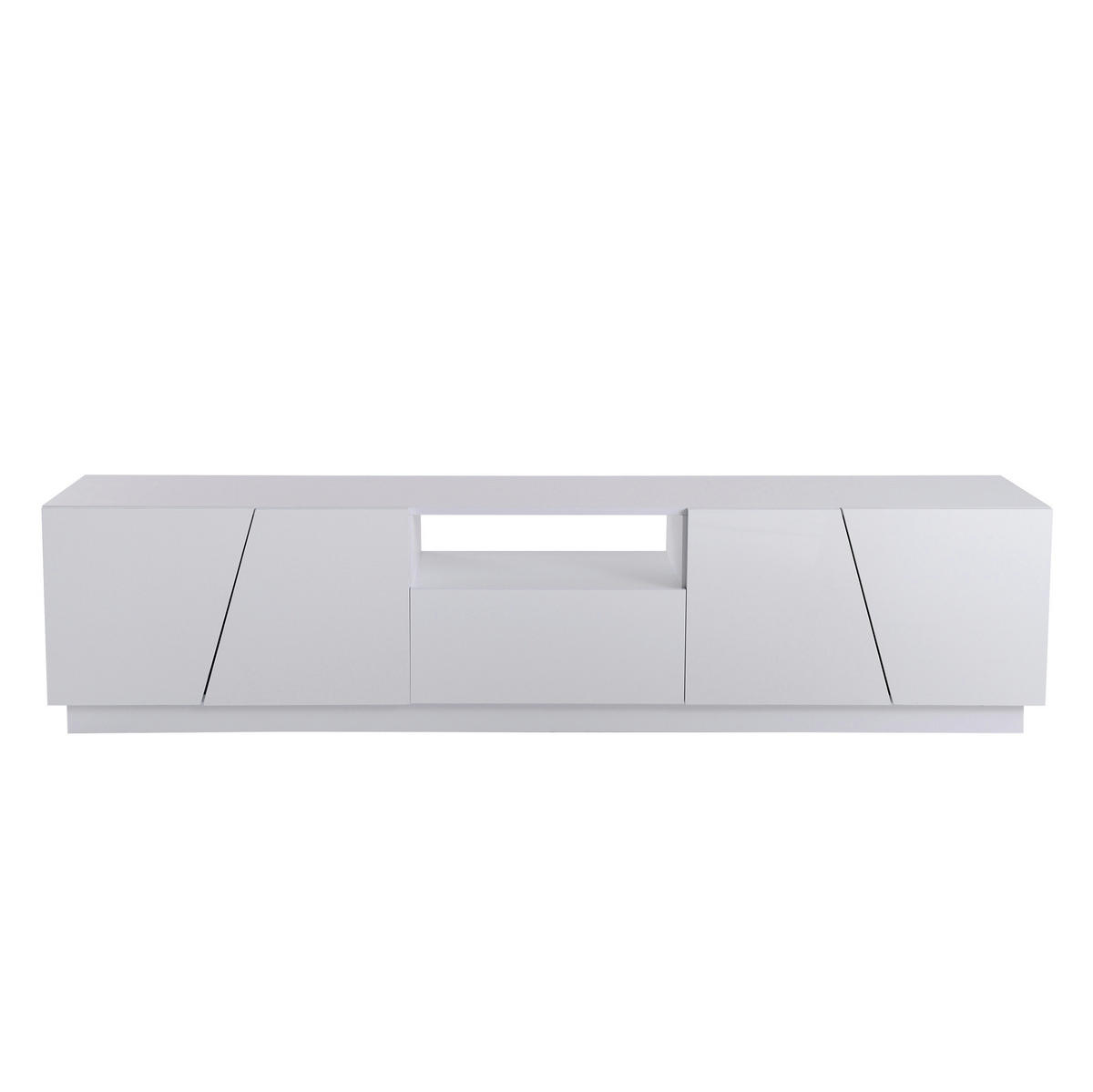 TV-LOWBOARD aus MDF 170x37x42 cm Weiß mit 4 Türen und offenen Fächern - Weiß, Holzwerkstoff (170/42/37cm) - IVMEU