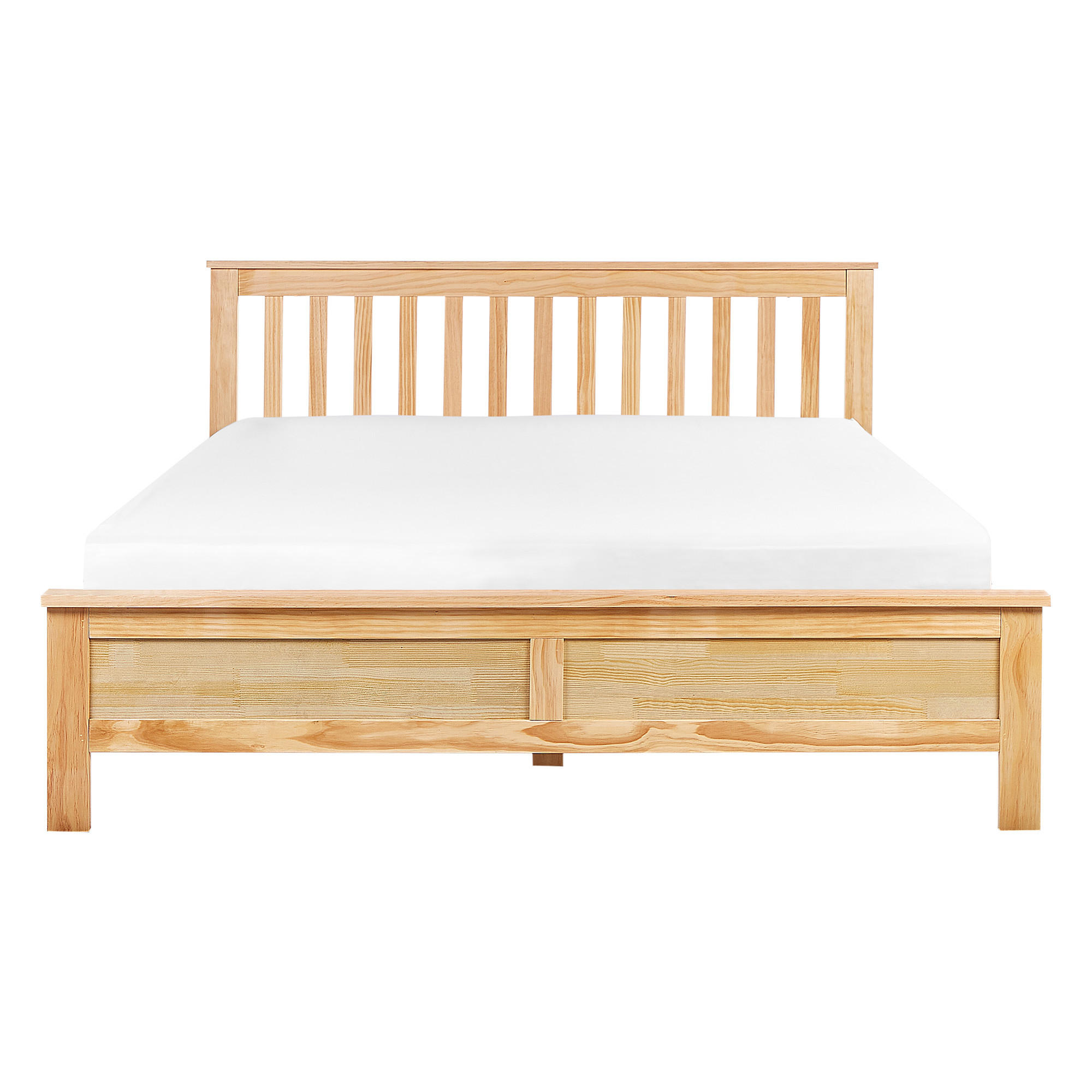 BETT mit Lattenrost 140x200 cm Heller Holzfarbton Mayenne - Hellbraun, Holz (140/200cm) - Beliani
