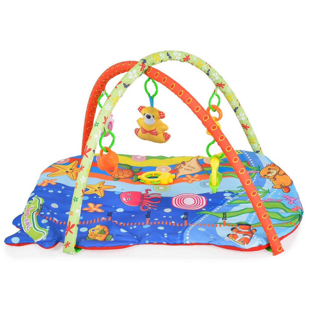 SPIELBOGEN Baby Like 143A Unterwasserwelt, 5 Spielsachen, Wachstumsskala, Krabbeldecke - Multicolor, Textil (60/43/80cm) - Moni