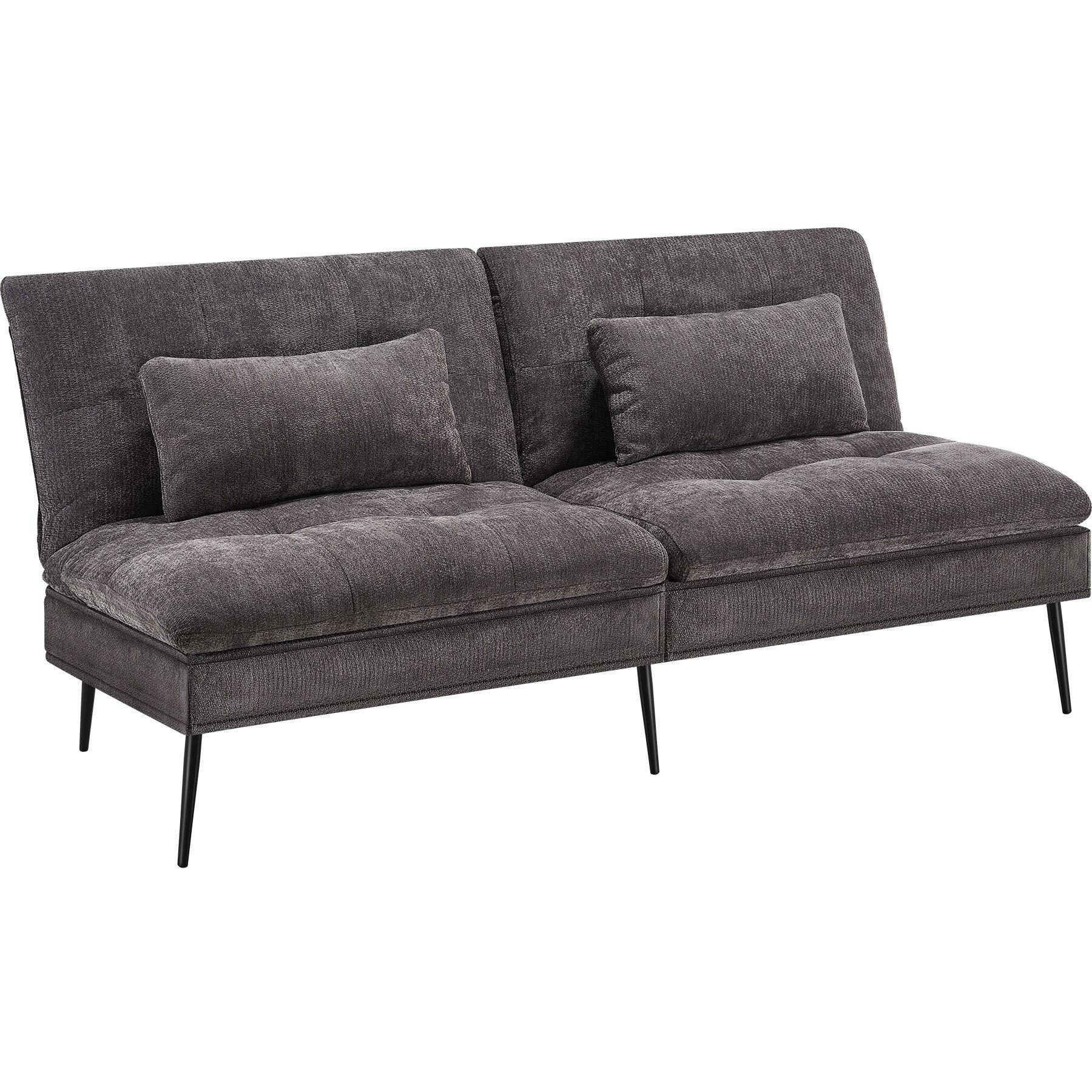 SCHLAFSOFA Tokio, Belastbarkeit 300 kg, 175 x 66 x 87 cm, grau - Grau, Kunststoff/Textil (108/45/175cm) - tectake