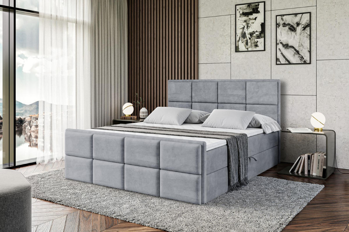 BOXBETT NOVA-Z - 160 x 200 - H3 - Grau - Grau, Holzwerkstoff (160/200cm) - ALTDECOR