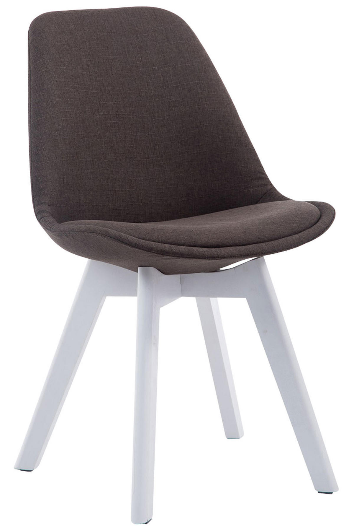 STUHL 4er Set Stoff dunkelgrau - Dunkelgrau/Weiß, Holz/Textil (48/84/55cm) - CLP