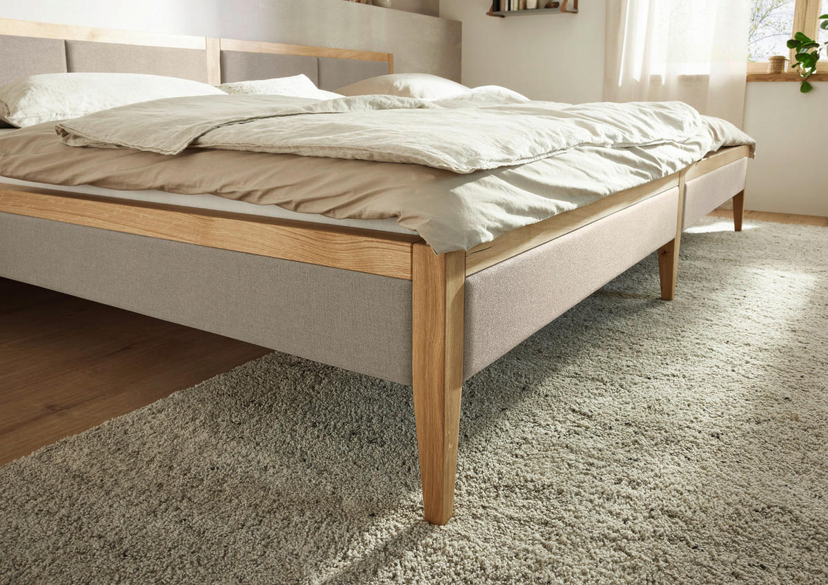 FAMILIENBETT FORMA - Taupe/Wildeiche, Holz (270/200cm) - Ecolignum