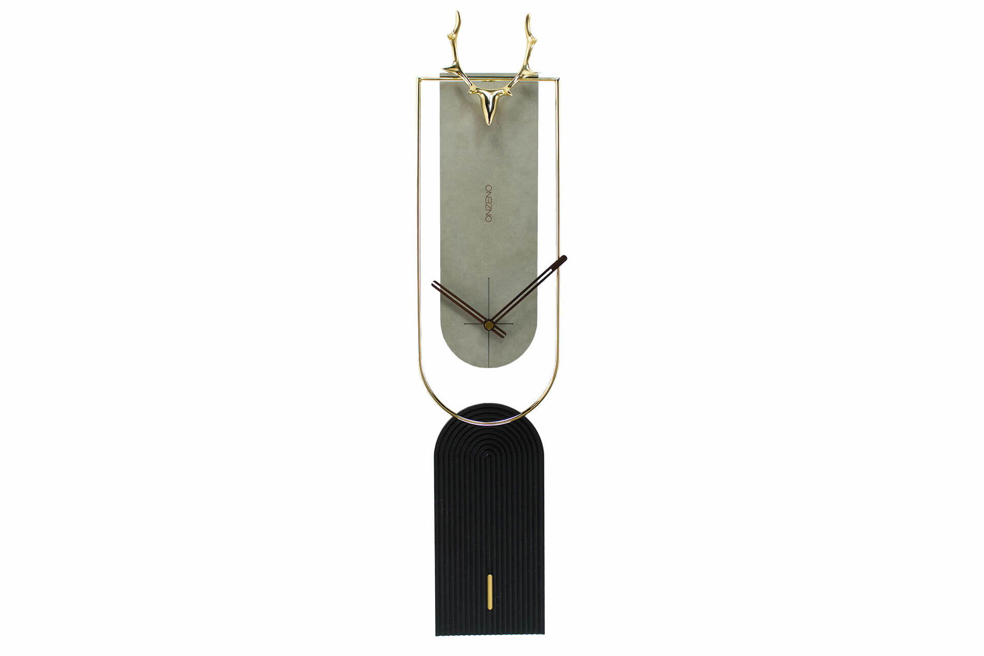 WANDUHR Design Grau 18/76 cm - Grau, Holzwerkstoff/Metall (17.5/75.5/2cm) - ONZENO