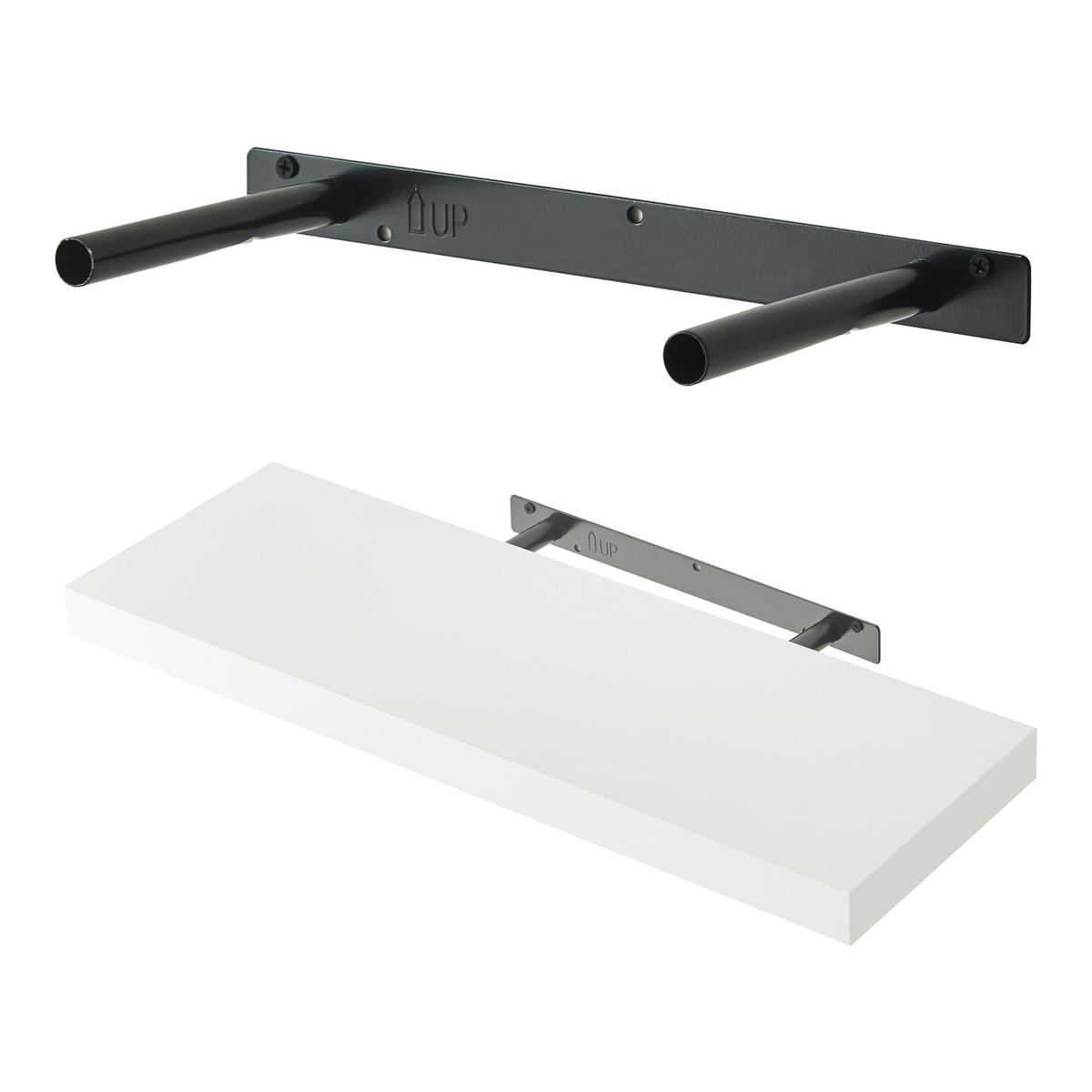 WANDREGAL-SET 2 TLG. Stranda - Weiß, Holzwerkstoff/Metall (20/4/60cm) - [en.casa]