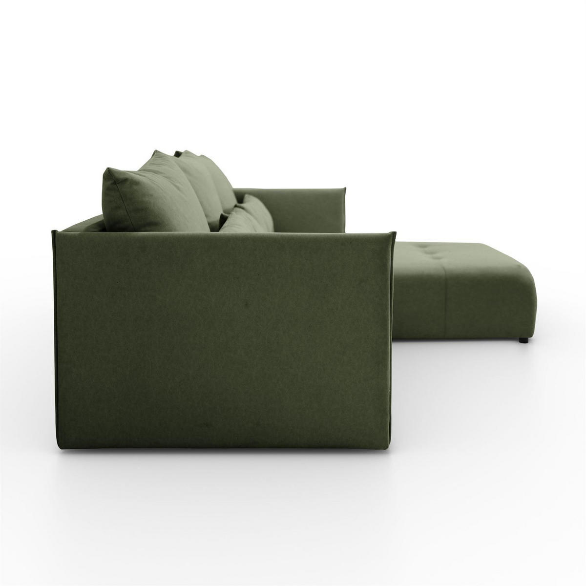 ECKSOFA APOLLO L mit Schlaffunktion und Bettkasten – rechte Seite - Grün, Textil (246/188cm) - Lookway