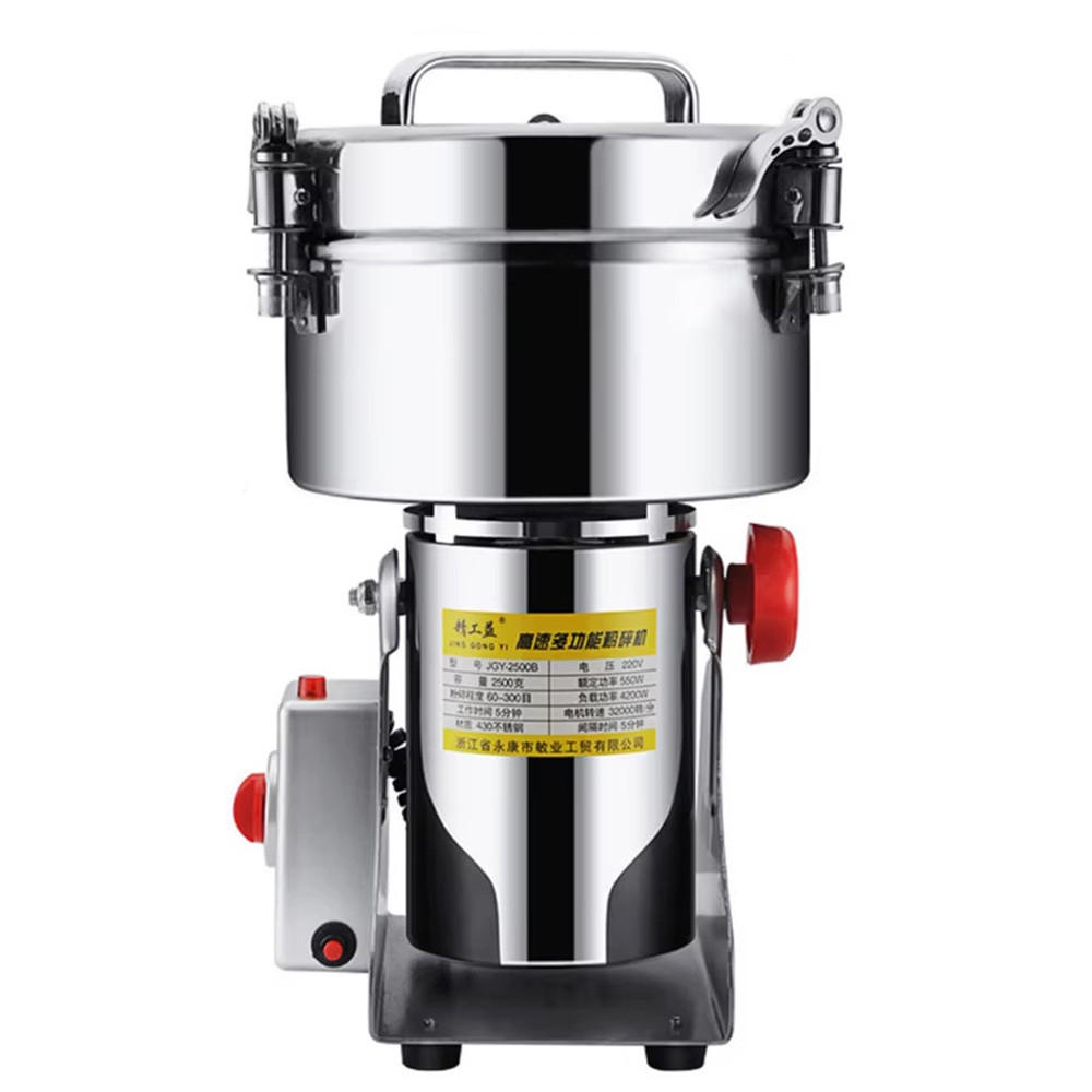 GETREIDEMÜHLE 2500G Hochgeschwindigkeit Gewürze Kaffee Kräuter - Silberfarben, Metall (13.5/35/20.5cm) - Bextcok