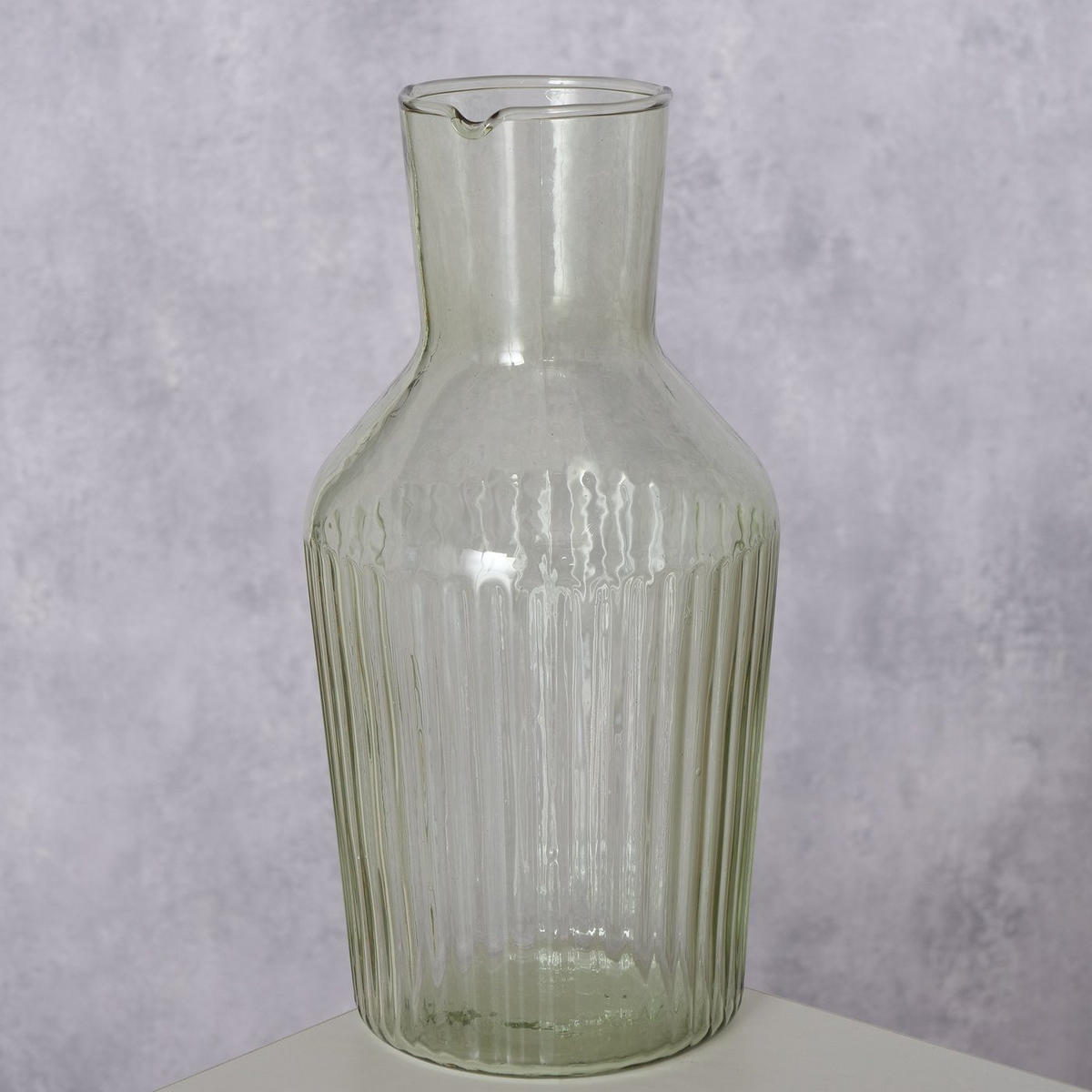 GLASKARAFFE Larina Grün 1000 ml 11/11/22 cm - Grün, Glas (1L) - Boltze Home