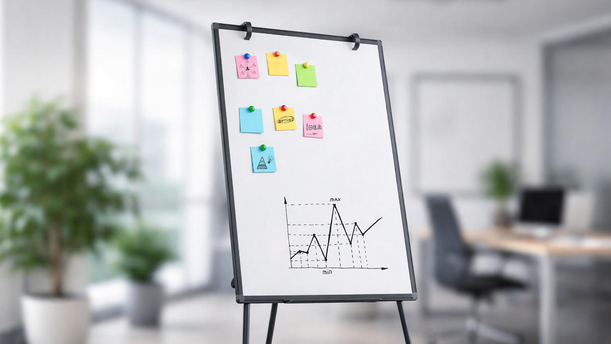 MAGNETISCHES Whiteboard-Flipchart 90x60 cm, Schwarz - Schwarz, Metall (100/70/1.2cm) - ALLboards