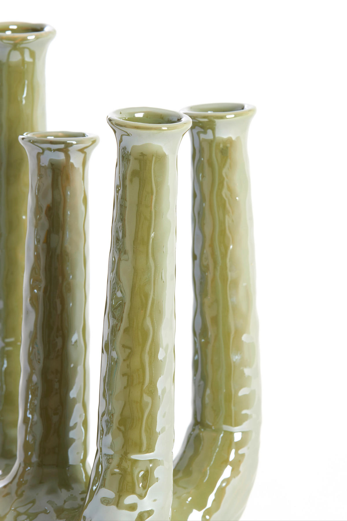 VAZE Leonjo Grün 24/18/36 cm - Grün, Keramik (36cm) - Light & Living