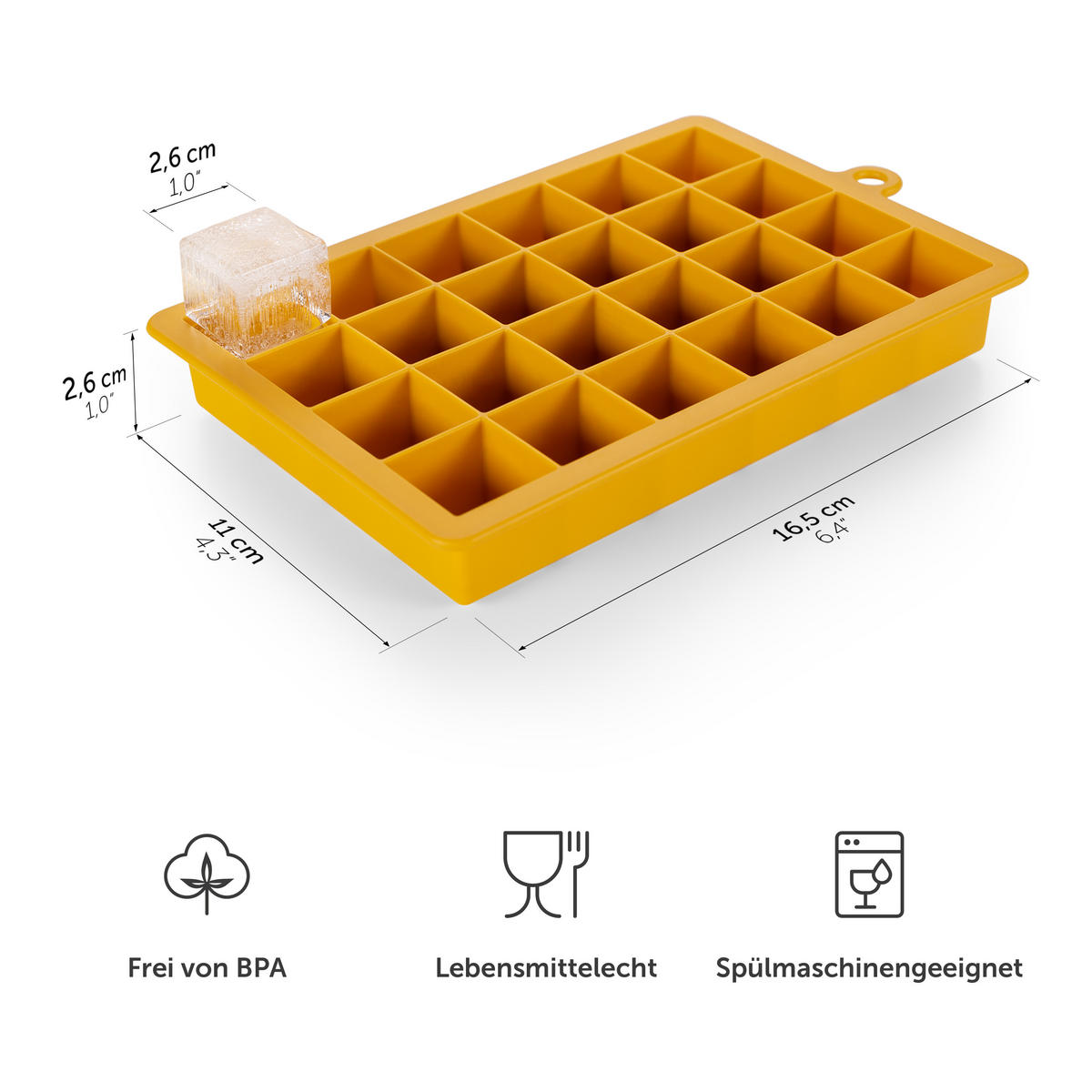 FORMA NA ĽAD Silikónová, bez BPA, 2x24, Karí žltá - kari žltá, plast (16.5/2.6/11cm) - Blumtal