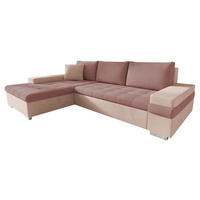 ECKSOFA Bangkok Mini - Silberfarben/Rosa, Holz/Textil (274/182cm) - MIRJAN24