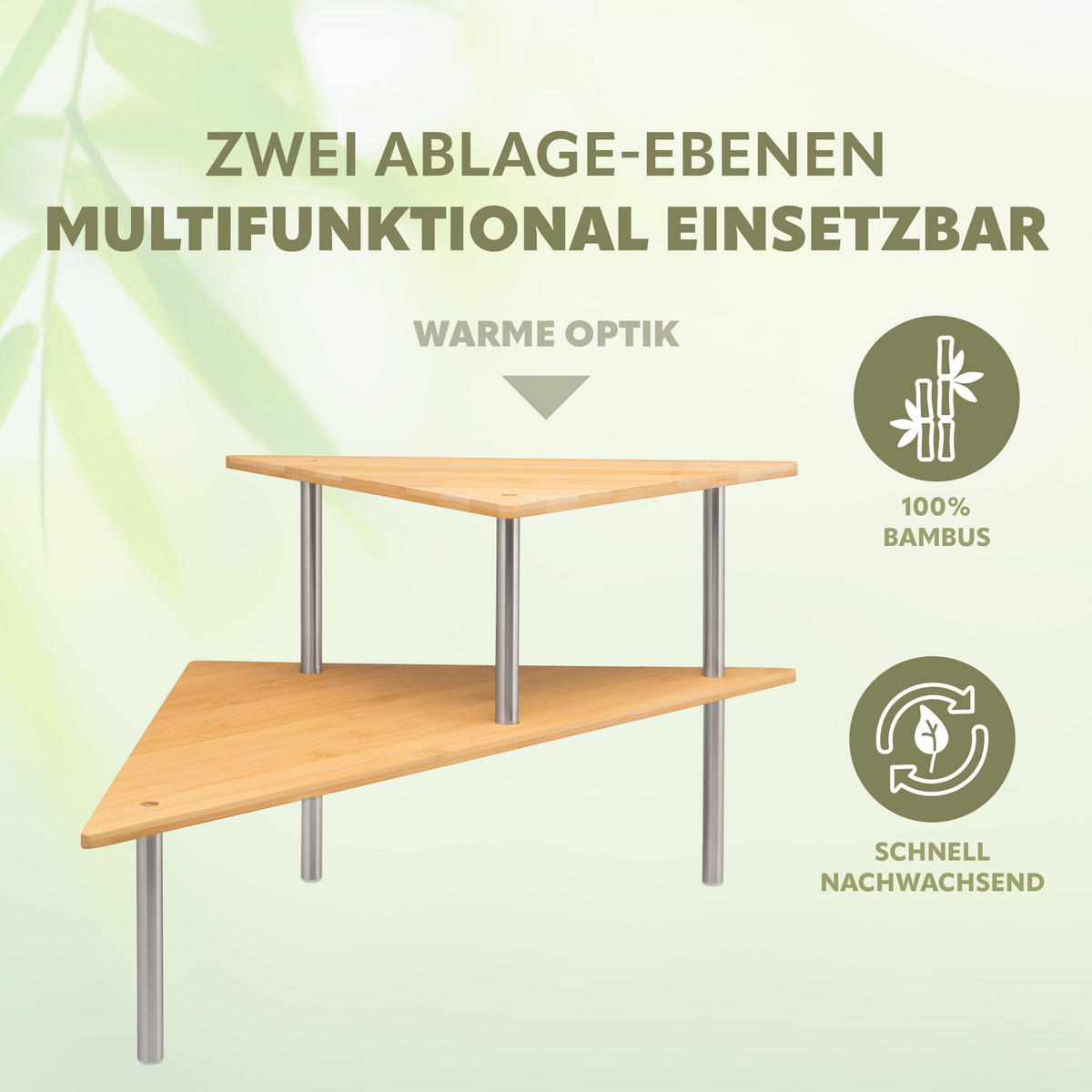 KÜCHEN-ECKREGAL, Bambus - Braun, Holz (45/31/45cm) - bremermann