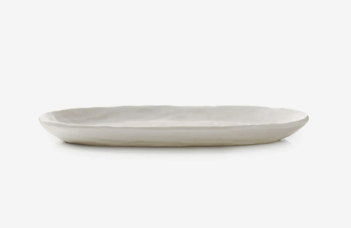 TELLER OVAL YLI 24.5 CM Alabaster Weiss - Weiß, Keramik (24.5/13.5/2.3cm) - Revol Porcelaine France