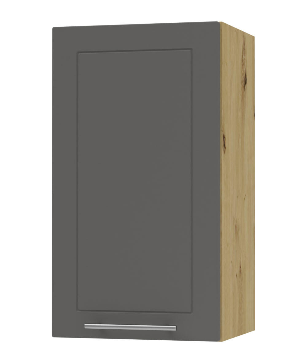 KÜCHENHÄNGESCHRANK Kvantum W2/40 Graphit Matt / Eiche Artisan Matt 40 / 32,5 / 72cm - Graphitfarben/Eiche Artisan, Holz/Holzwerkstoff (40/72/32.5cm) - Feldmann-Wohnen